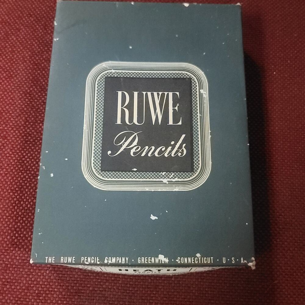 EMPTY cardboard box VINTAGE Ruwe Pencils Heath great for decorating advertising